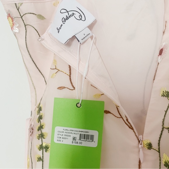 NWT Sam Edelman Floral Embroidered Midi Dress in Ecru/Multi - Picture 9 of 10